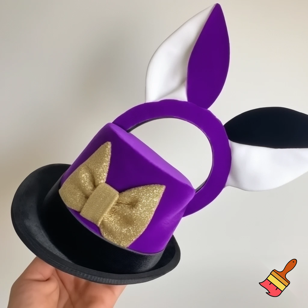 Easter bunny top hat headband, purple white with gold glitter fabric and velvet velvet gold special gold and delicate velvet and delicate and black purple top hat headband precious glitter, purple and white