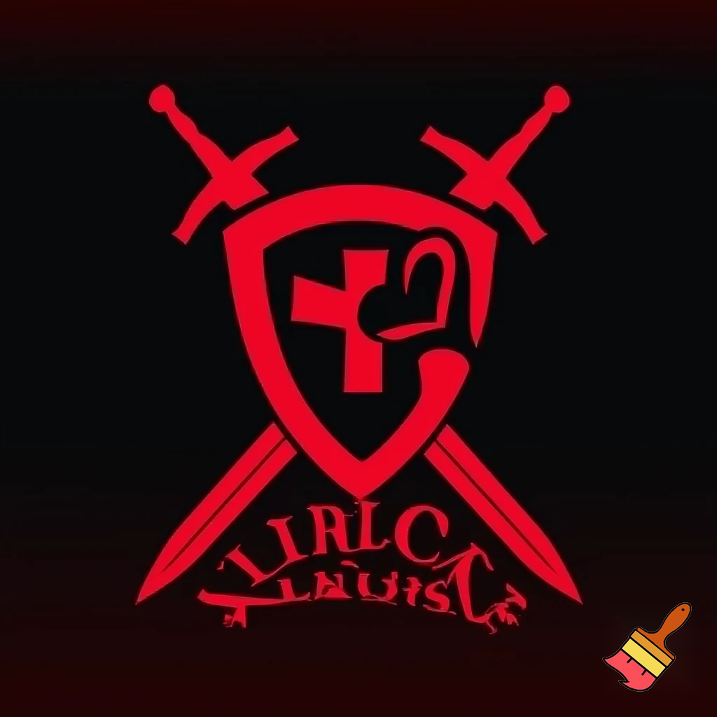 Counseling office logo that says fairview counseling with a templar night and a heart pt something somewhere to show the counselors care about the school. Red and black theme add fairview counseling to it and put the templar shield and swords behind it 
