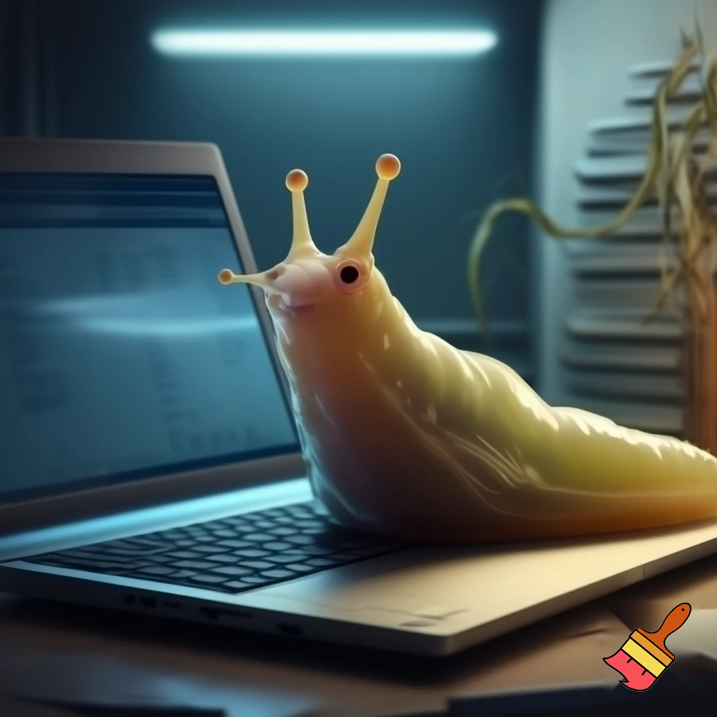 corporate slug typing on computer