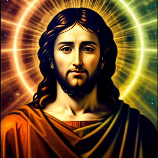 picture of Jesus with +infinity aura above his head
