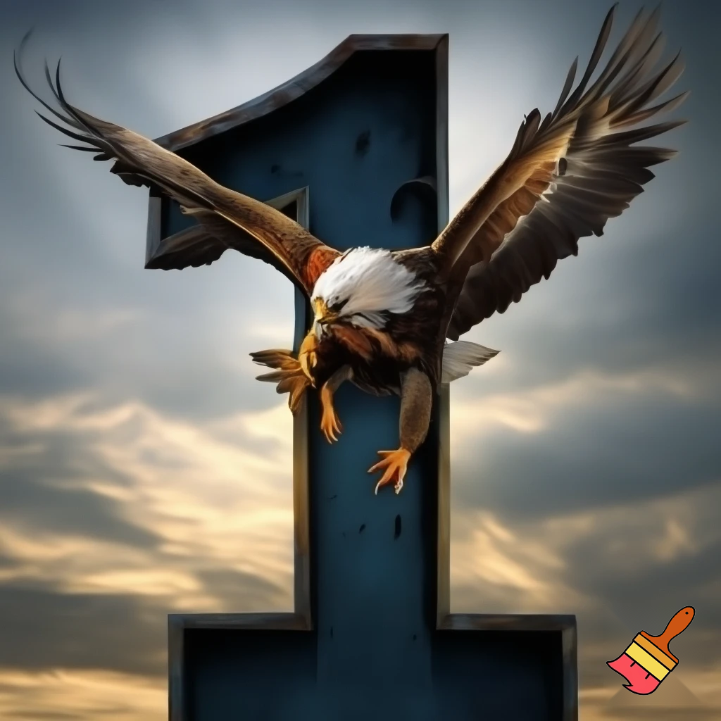 Eagle landing on number one