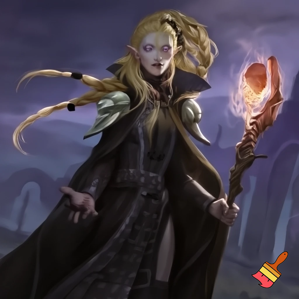 blonde sun elf death cleric necromancer
