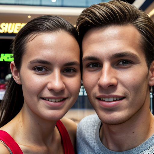 Goretzka and Vanessa at the shopping mall 