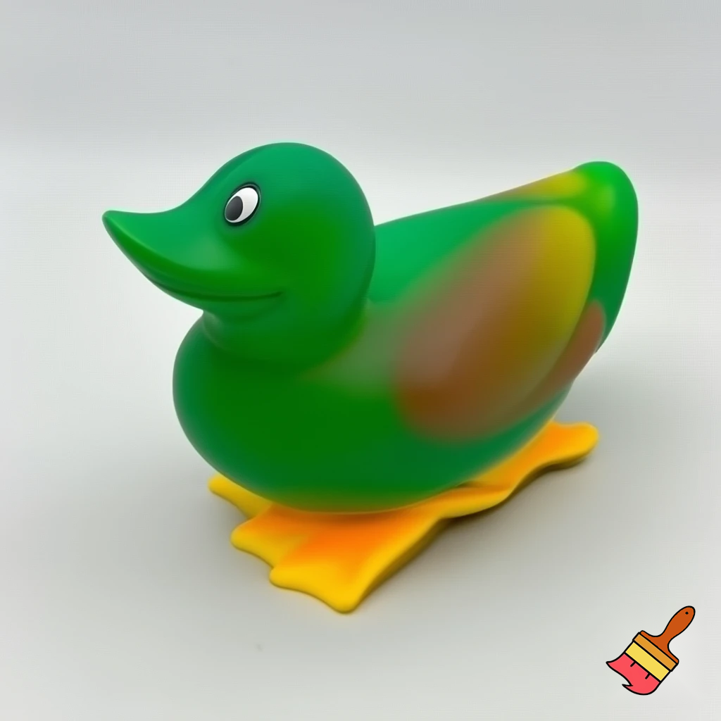 pato de boracha verde