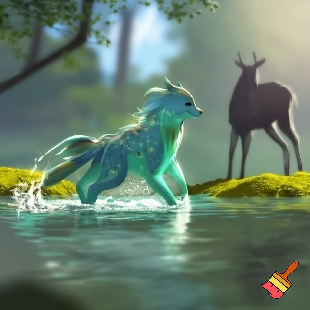 immagine di un perro de aqua in uno stagno con nil padrone che lo osserva da una sponda
