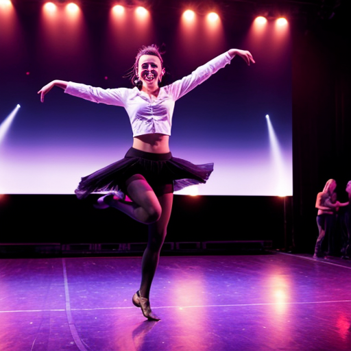 nude girl dancing on the stage