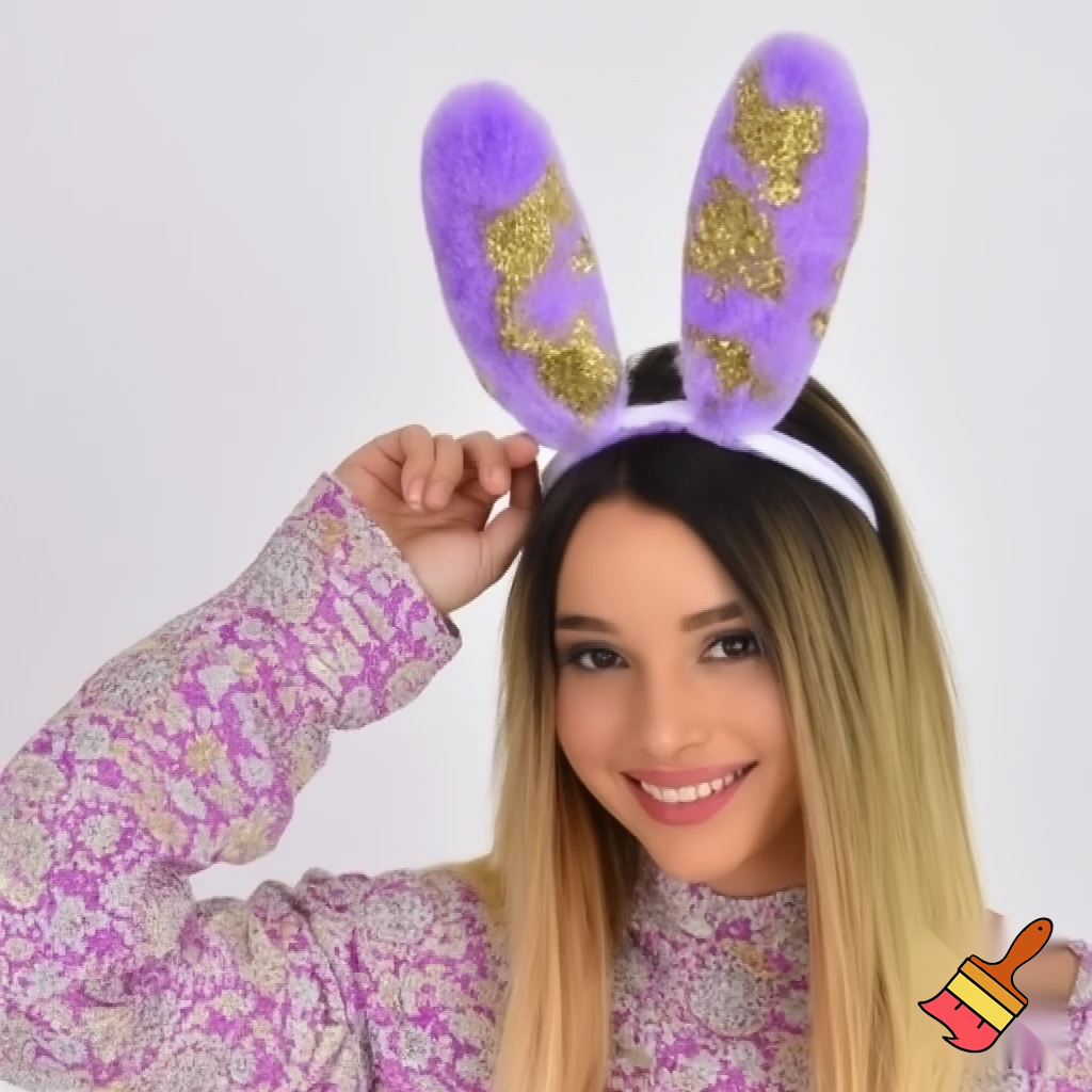 Easter top head headband, purple and white bunny ears top hat purple and gold top hat headband
