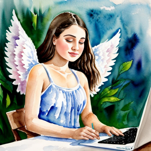 angel with computer


