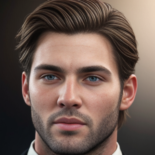 a man with short brown hair with no beard