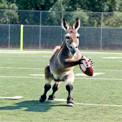 donkey playing football
