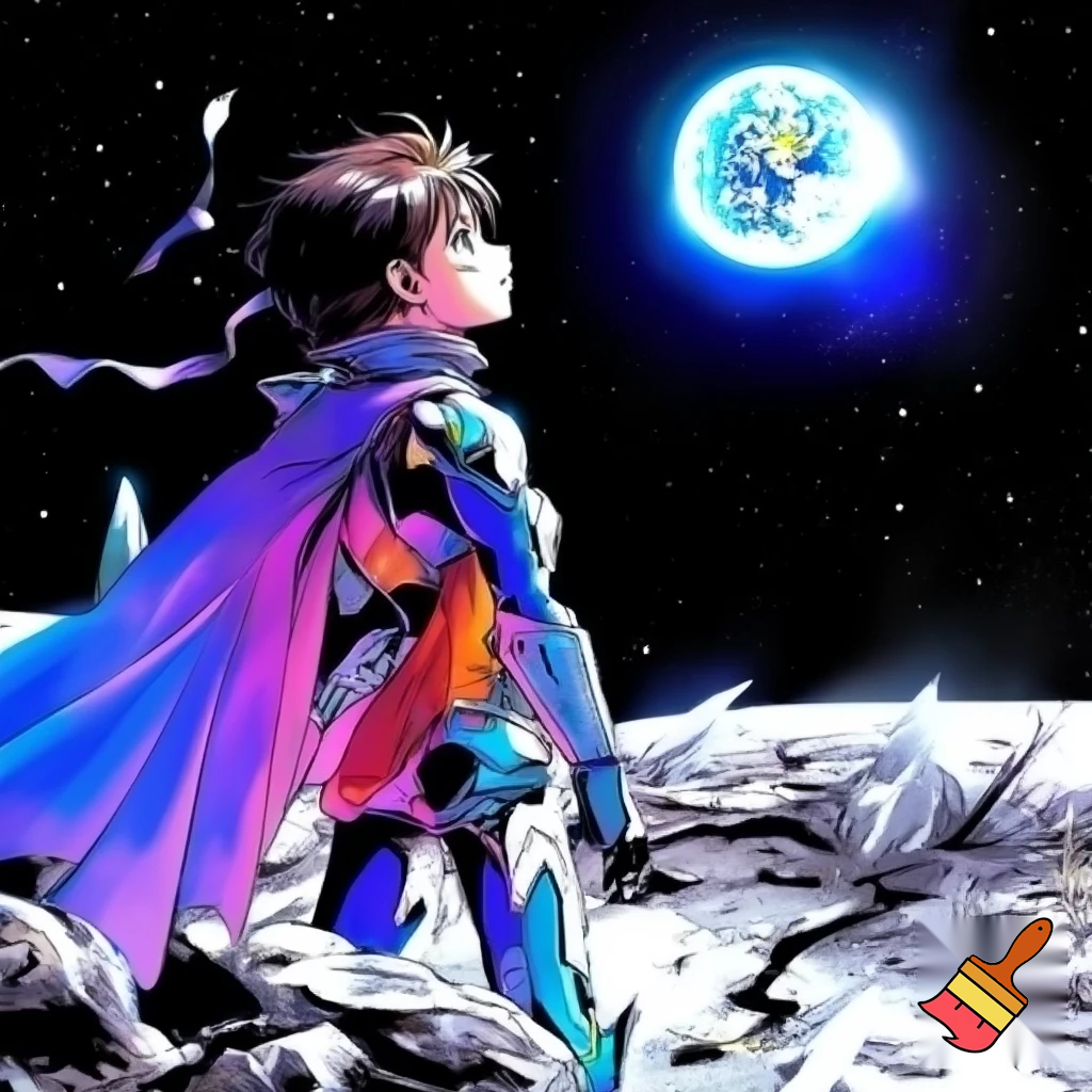 Manga super héro qui rêve sur la lune
