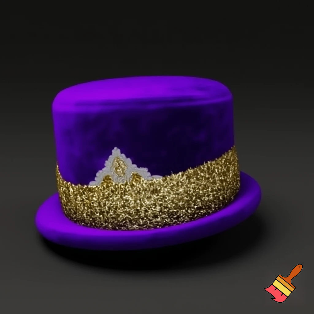 Purple and gold top hat velvet glitter gold purple purple and white purple and white
