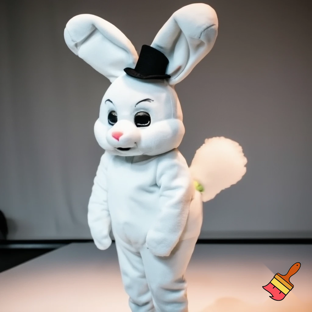 Easter bunny mascot costume top hat mascot costume