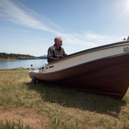 a man dead beside a boat  from a distance in lookinf from the field

