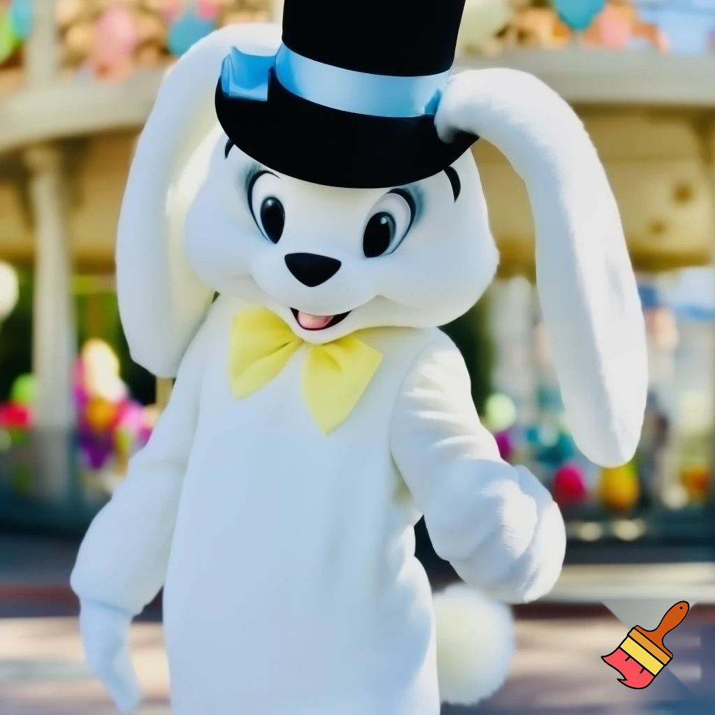 Easter bunny mascot  Disneyland costume top hat