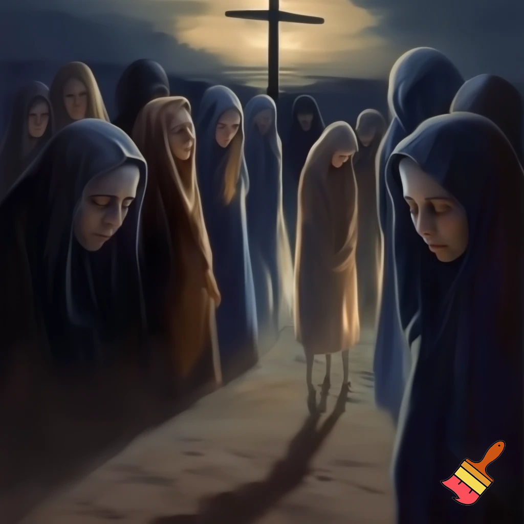 Women watching crucifixion 