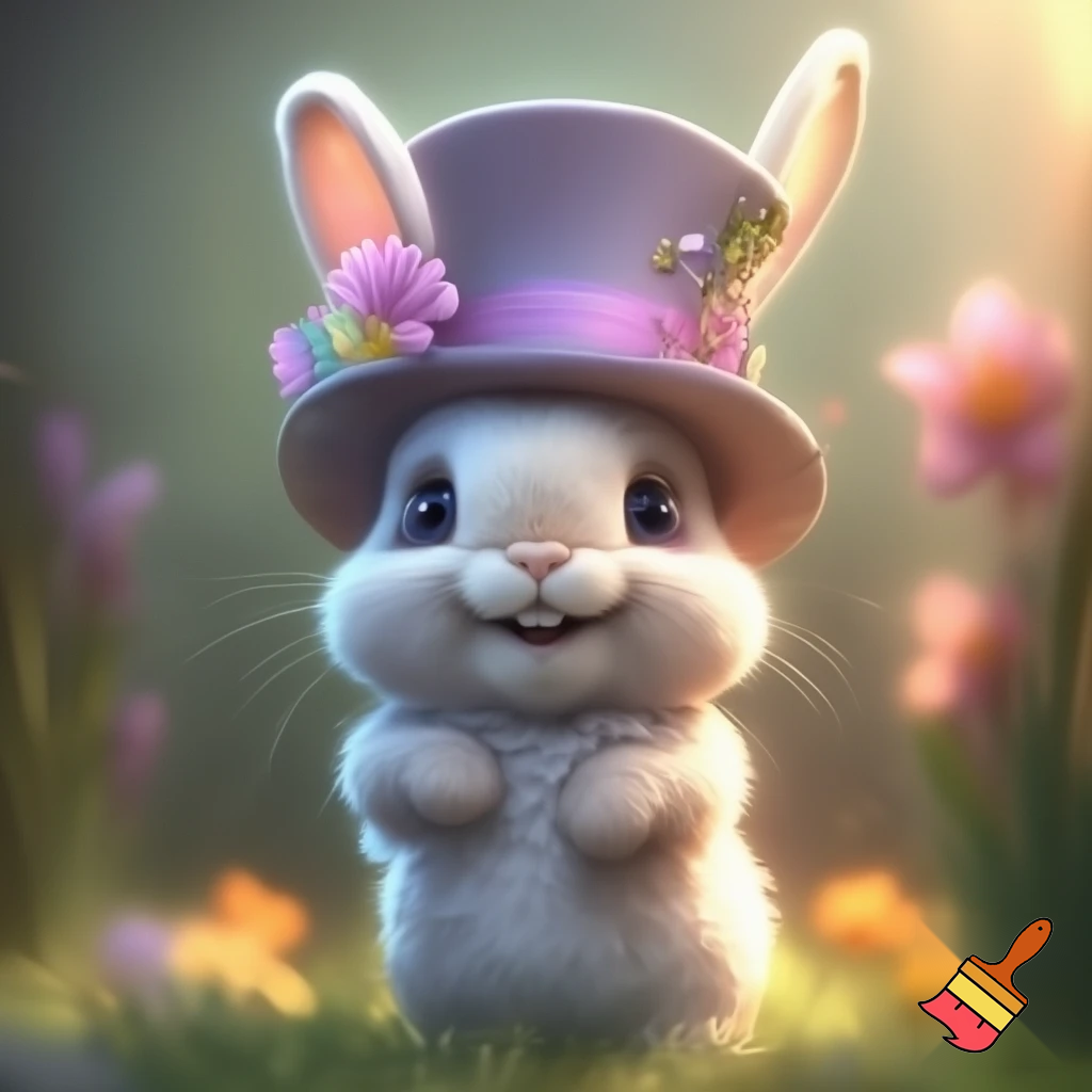Easter bunny mascot top hat