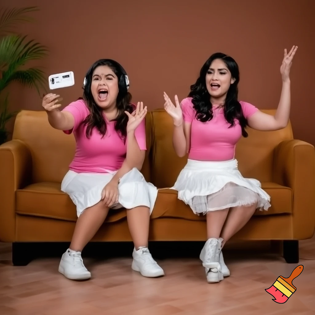 My nerdy Latina--sister in pink shirt and white skirt--lets me watch her on video chat. She sees my rock hard member and knows it is because of her.