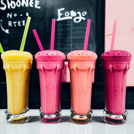 a stall in a shop giving pink smoothies for free