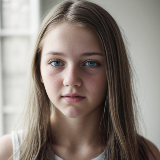 watercolor photograph of a  teen s, her hair is long and dirty dark blonde, hyper-realistic skin, charming face, , bright dark eyes, the light falls on the face c, masterpiece, hyperrealistic, hyperrealistic, detailed and perfect face, angelic look, detailed skin, serene atmosphere, high quality,,  black and white,, , tummy, 
