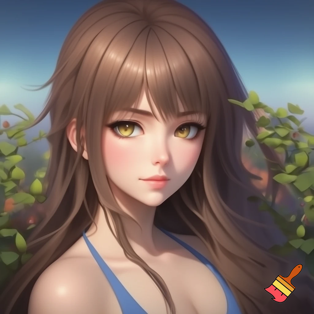 Детализированная иллюстрация в эстетике аниме, но более натуральные пропорции и текстуры (semi-realistic anime). Формат 16:9, высокое качество, четкие линии, мягкая цветокоррекция, ощущение движения и атмосферы «райского сада».

Сцена: райский сад с фруктовыми деревьями (апельсины, яблоки, виноград), цветущие поляны, солнечные лучи сквозь листву, на заднем плане водопад и радуга, в небе белые голуби и мелкие птицы, бабочки. 

Композиция: основные животные расположены НЕ у самого переднего края, а чуть дальше по тропинке (средний план), дружелюбные, желанные мордочки, смотрят на зрителя. Разнообразие размеров: крупные (слон, жираф), средние (лев, панда, лиса, собака), мелкие (кролик, утенок, ежик/грызуны), несколько детёнышей.

Передний план: слева крупный павлин с раскрытым хвостом, справа на ветке или рядом 2 ярких попугая ара (красный и синий), добавить сочную траву и цветы на переднем крае.

Текст: в нижней правой части деревянная табличка/указатель (как элемент сцены, не как наложение). На табличке ДВЕ строки строго с таким написанием (кириллица, без ошибок):
1) «Дима и Катя, мы ждём вас с нетерпением!»
2) (прописью, курсивом/каллиграфией) «Друзья в Раю.»

Важно: сохранить читабельность и точное написание букв, особенно «ждём», «нетерпением», «Друзья», «Раю». Без тире. 
Освещение естественное, реалистичные детали меха/перьев, но стиль аниме (выразительные глаза, мягкие градиенты).
