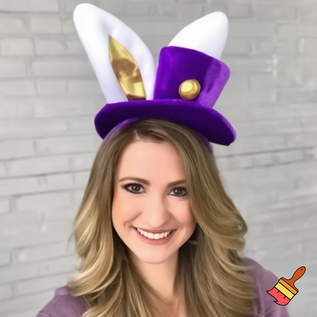 Easter top hat headband Easter bunny headband, purple and white with gold Easter top hat headband and fabric velvet and fabric velvet top head headband top hat headband