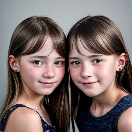 Generate a family photo of 16 year old triplet girls with black hair