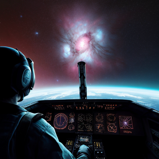 Interior cockpit view looking out at deep-space nebulae — colorful gaseous formations flowing like neural patterns, protagonist sitting contemplative, HUD overlays unobtrusive, emotional and quiet, soft warm highlights on face, ultra-detailed starfield.

Settings / Steps:

Aspect ratio 21:9 (cinematic).

Depth: foreground cockpit instruments, mid protagonist, background nebula.

Mood: contemplative, minimal action.


Negative prompt: text overlays, low detail, garish colors, watermark

Variations: external shot of ship drifting past nebula, portrait of protagonist in helmet.
