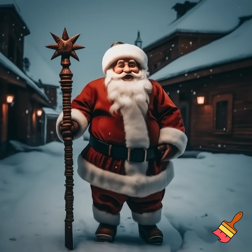  Santa Claus, Russia walking stick with a star