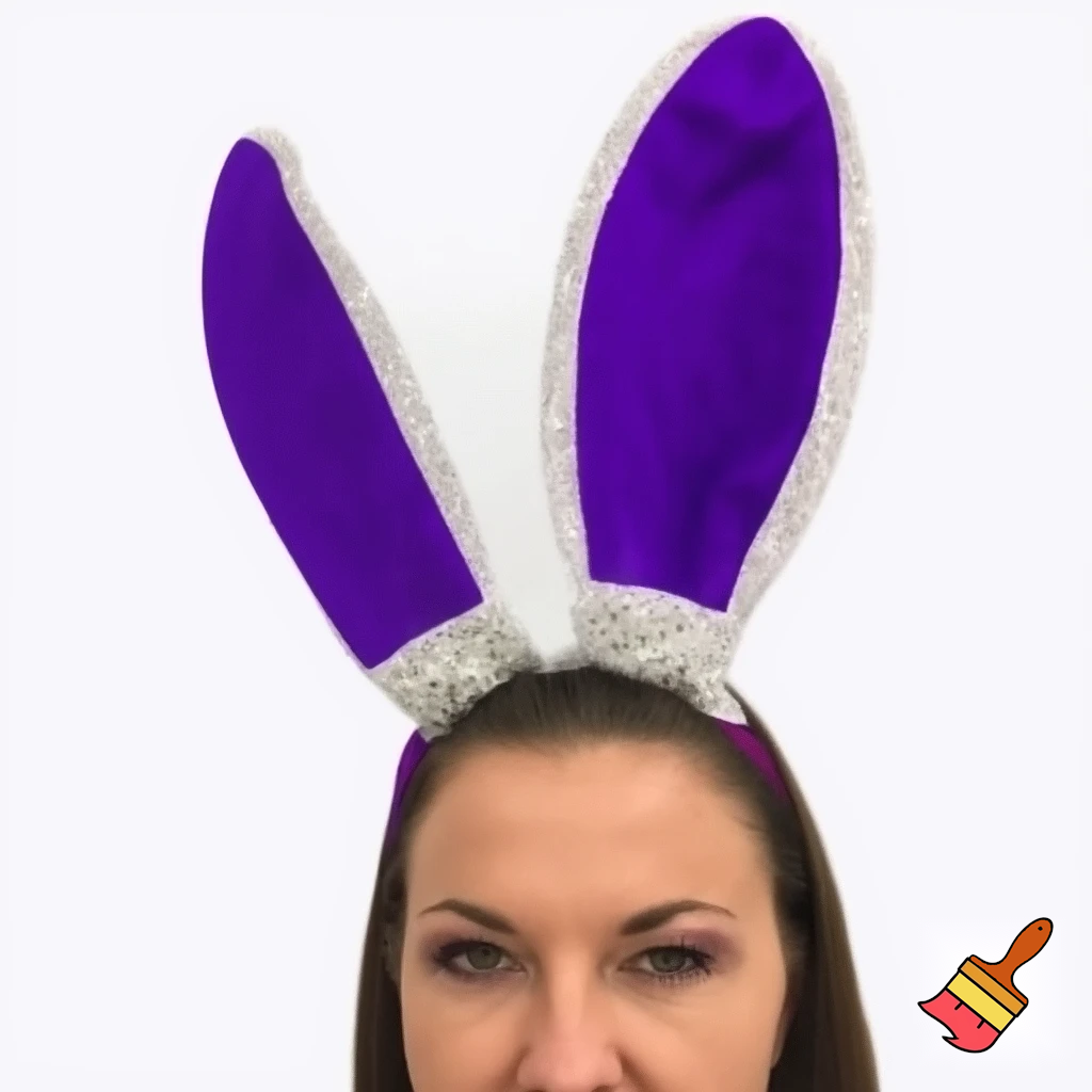 Special top hat headband Easter headband with rabbit, ears, purple and white purple and white with glitter velvet golden purple and white with glitter