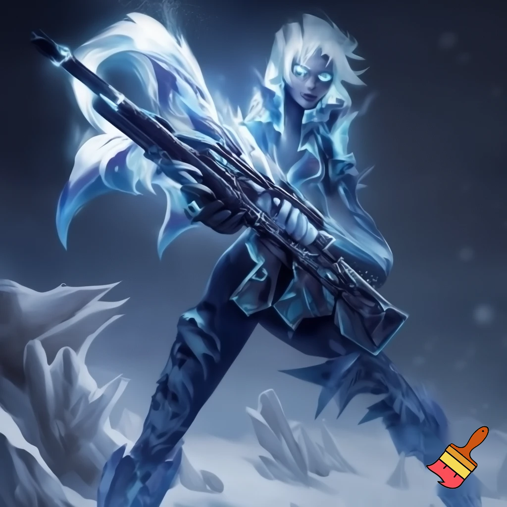 Killer Frost Crystal Frost using a assault rifle 
