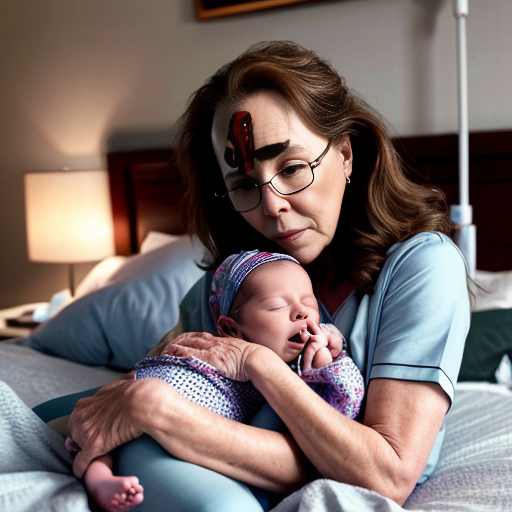 John Goodman y Elizabeth Perkins y con cute adorable baby newborn gives premature glasses con pijama slepwear bikini sensual sexy con brazalete hospital con cama con almohadas con acostados con hospital 15