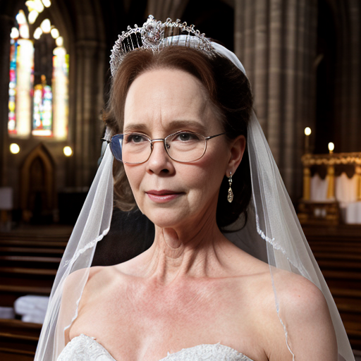 John Goodman y Elizabeth Perkins glasses con corona Flores veil con traje formal elegante boda sensual sexy con holding ramo de flores con altar con iglesia templó católico 1