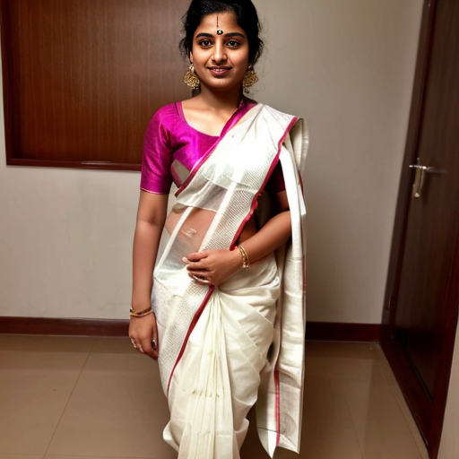 Hot mallu girl in white saree 