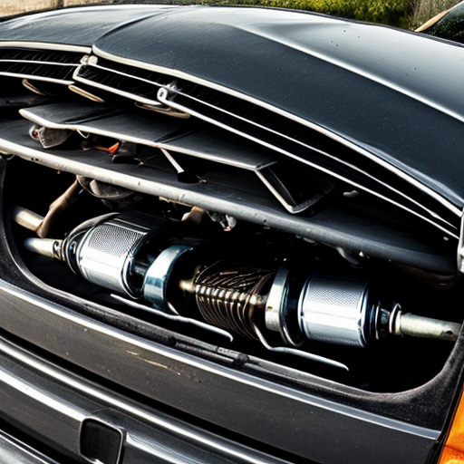 car with 3 alternators sticking out of hood
