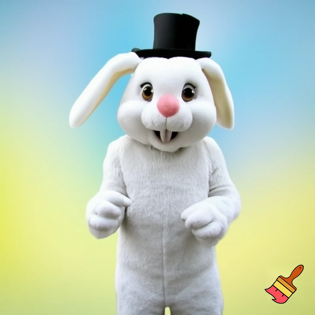  Easter bunny mascot costume top hat