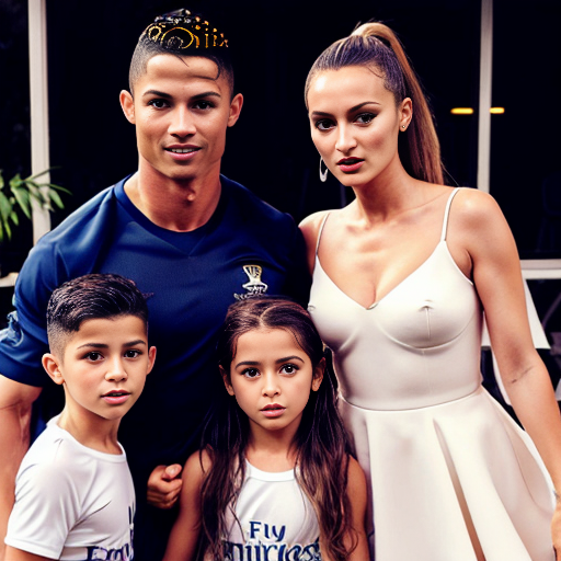 Georgina Rodriguez and Cristiano Ronaldo have 5 kids a 14 year old son Ronaldo Jr who play in the academy and have 7 year old twins eva and mateo and have a 7 year old daughter alana a 2 year old daughter bella but her twin brother angel died in 2022 and they live in a mansion in Portugal and spoke english and Spanish and Portuguese and Georgina Rodriguez is in Paris in a fashion show and Ronaldo Jr and Alana and eva and mateo and Cristiano Ronaldo and bella is supporting Georgina 