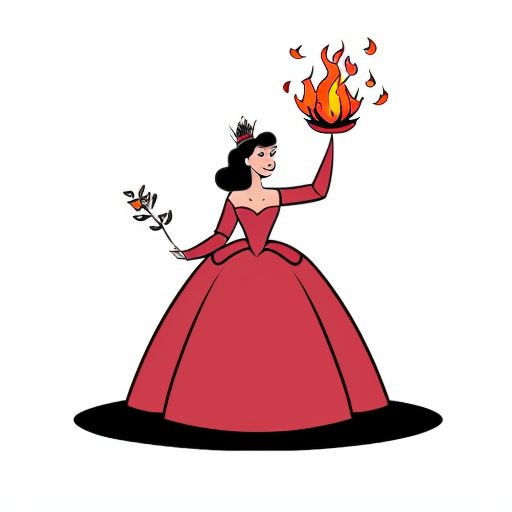 18th century prideful princess in a ball gown throwing an invitation in the fire