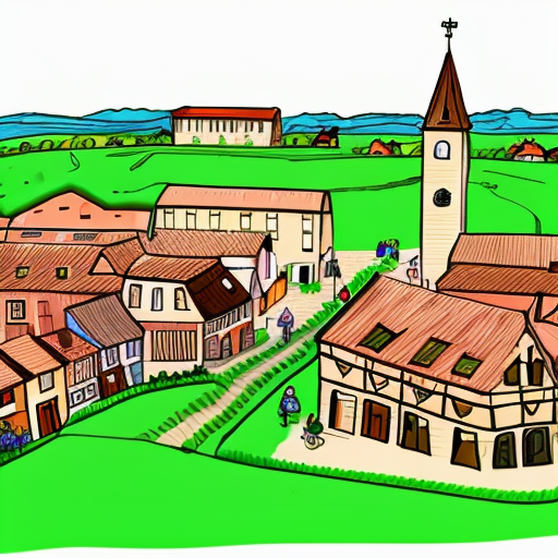 Small Medieval Town named Brown Town. Drawn entirely from Microsoft paint.