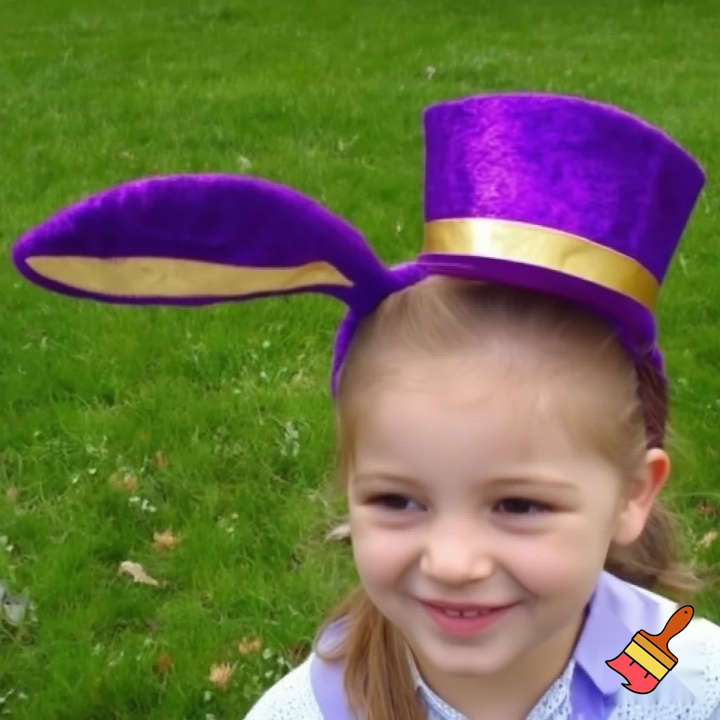 Easter bunny top hat, Easter balcony headband, purple and gold headband top hat rabbit, ear rabbit, ear headband, top hat