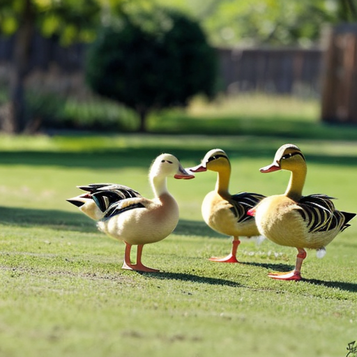 5 little colourful ducks pop out of 5 eggs and follow mommy duck around while walking.