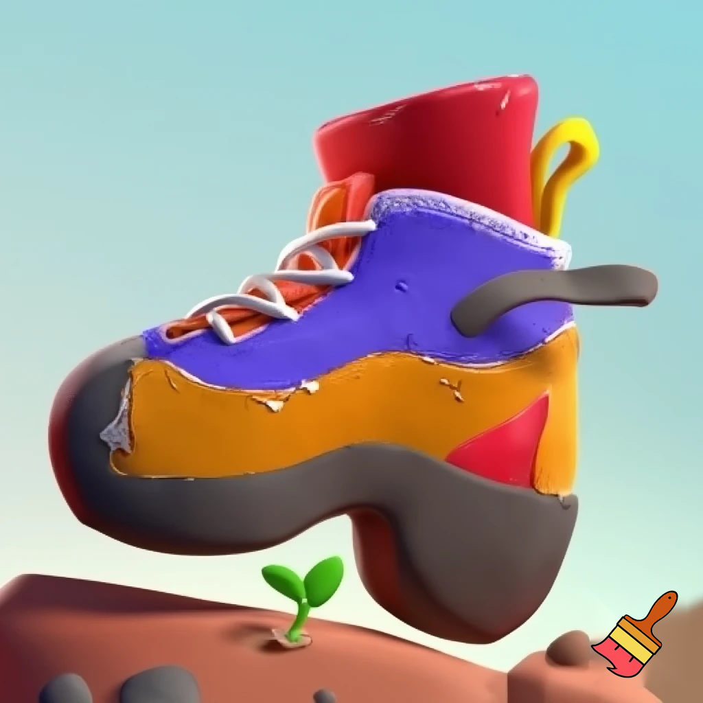 single icon of nature exploration in cartoon style : climbing shoe