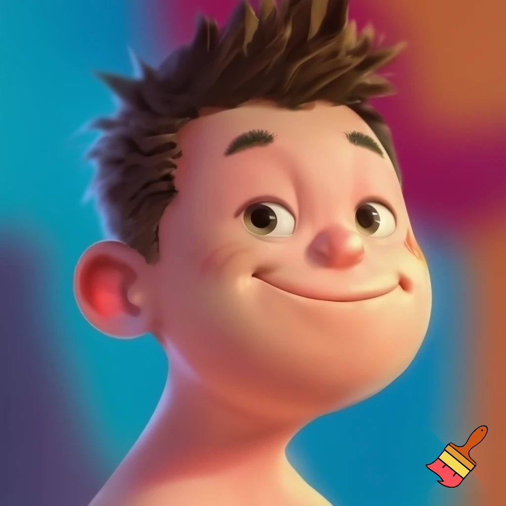 Chubby boy 13 years old with toilet brush haircut 