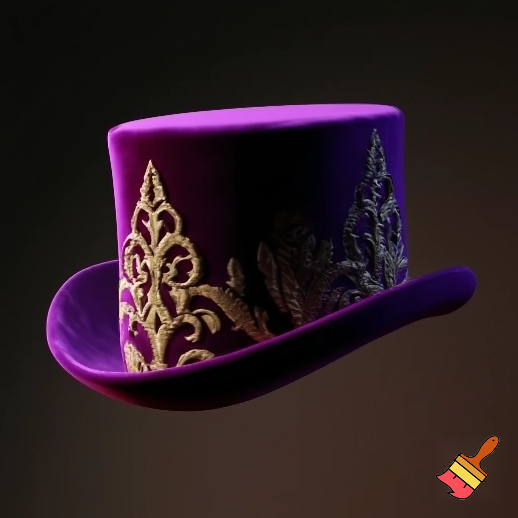 Purple and gold top hat velvet