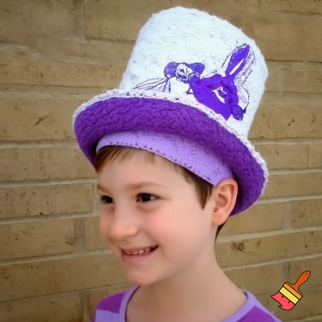 Easter top hat, headband, headband, purple and white
