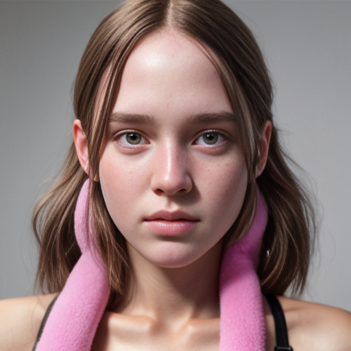 Chica con pesones rosados
