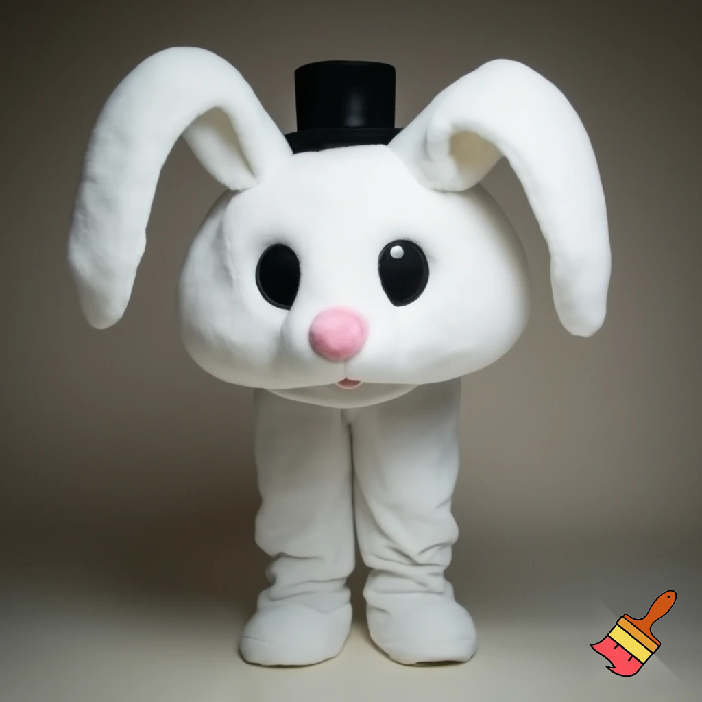 Easter bunny mascot costume top hat mascot costume