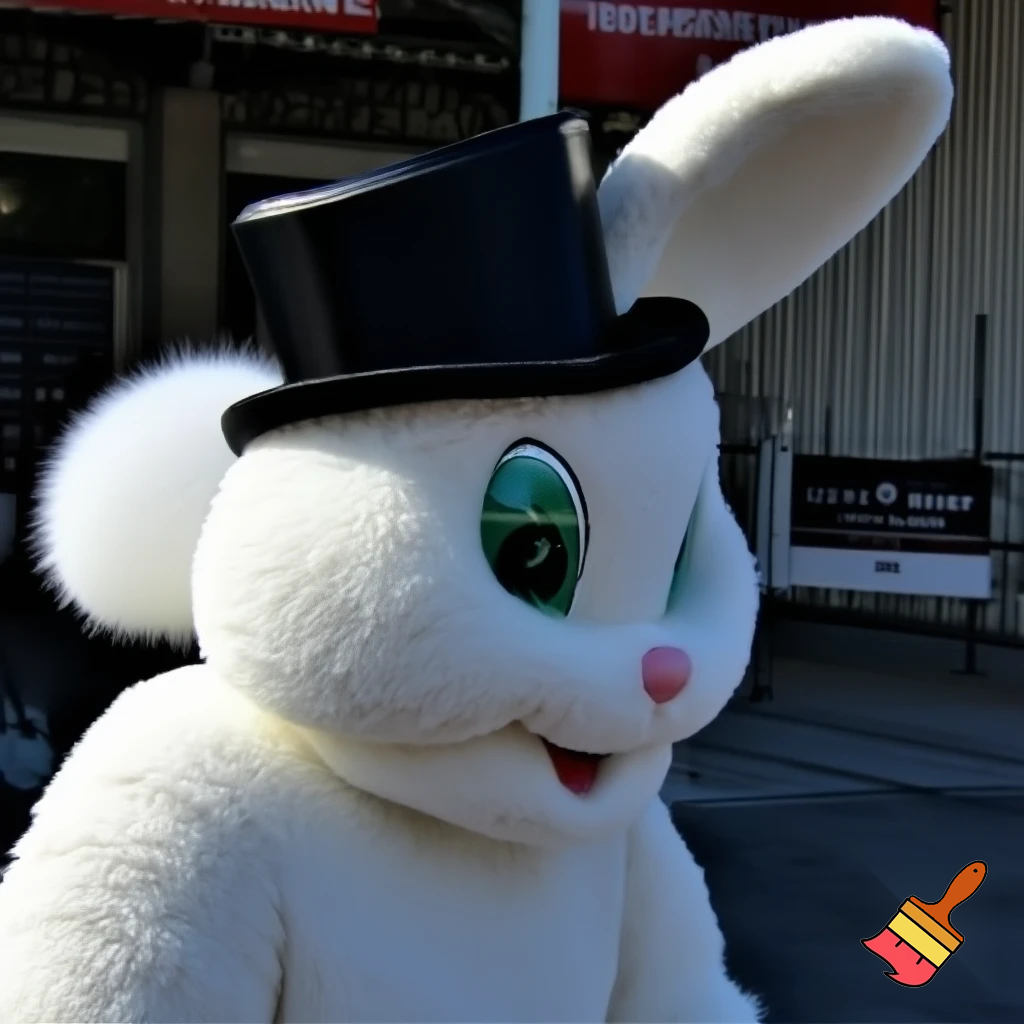 Mascot costume, Easter bunny top hat special top hat falcon gate trucking Centre