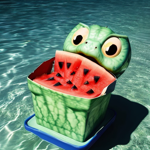a water monster that has watermelon and kfc 