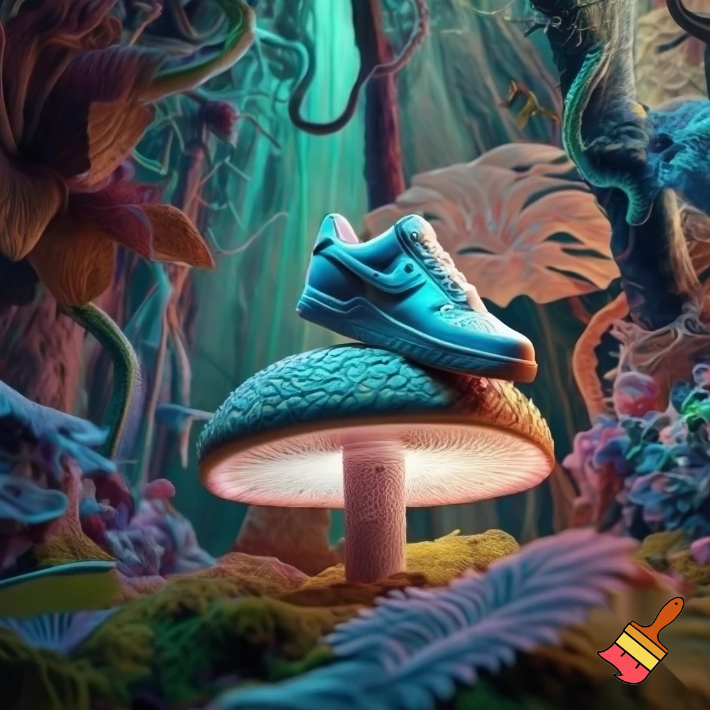 Nike Air Force в мире "Алисы в Стране чудес" (сюрреализм, грибные леса